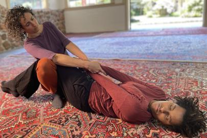 Alexandra Johnson does Breema at Hummingbird Valley Retreat Center